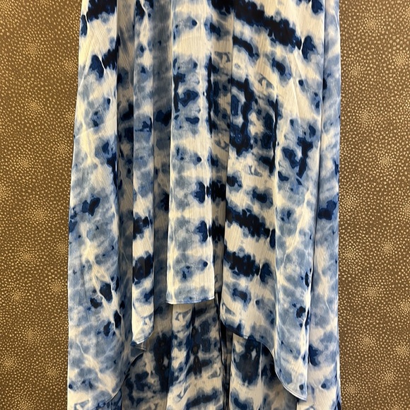 🔥🔥🔥NEW Eliza J High Low Blue Tie Dye Print Dress Size 8 - Picture 3 of 8